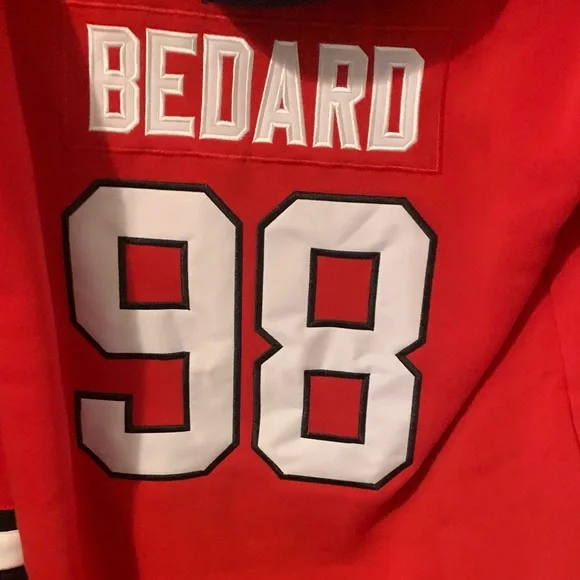 Men's Red and Black Hockey Hoodie